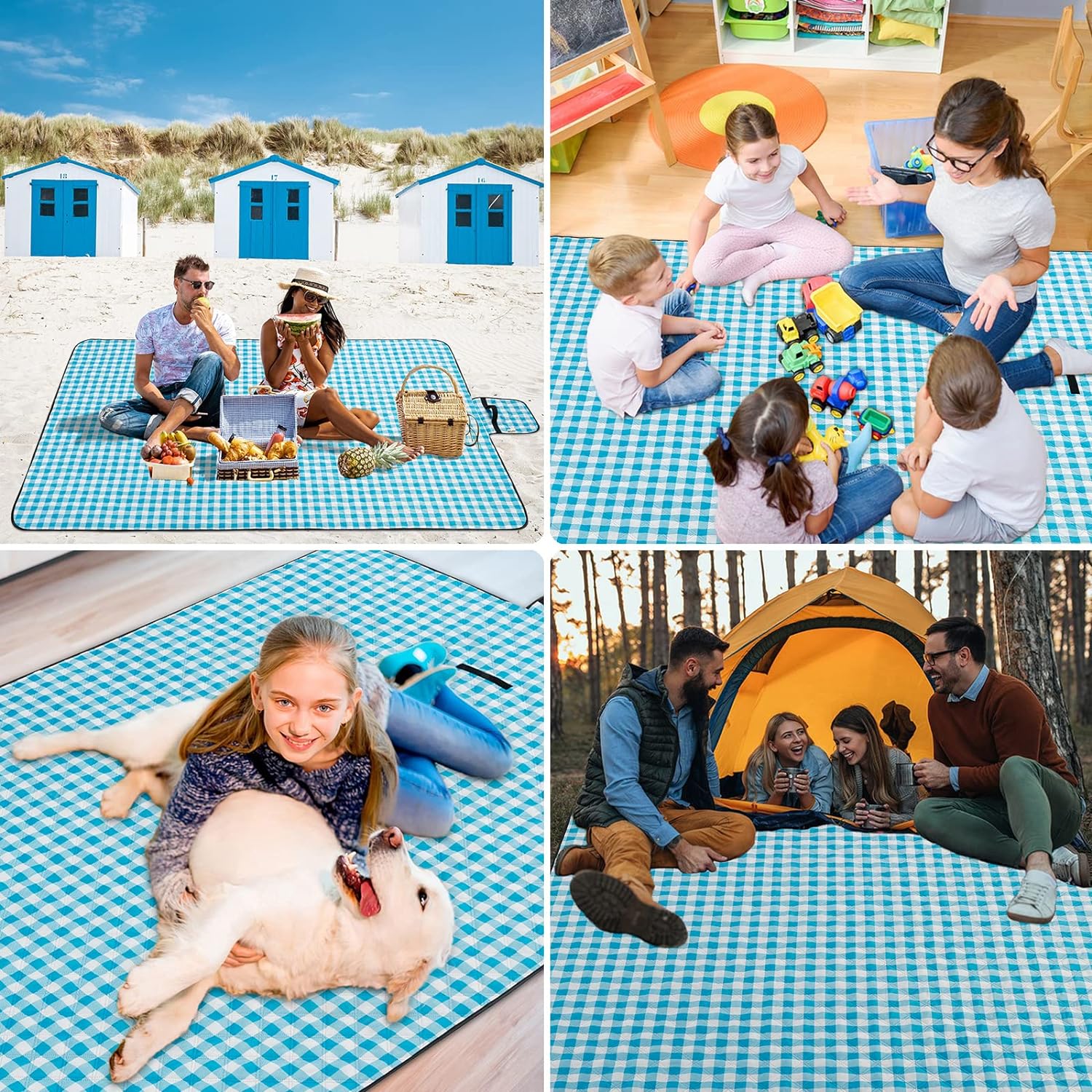 Close-up of the straw beach mat edge binding, highlighting customizable fabric patterns and sturdy stitching