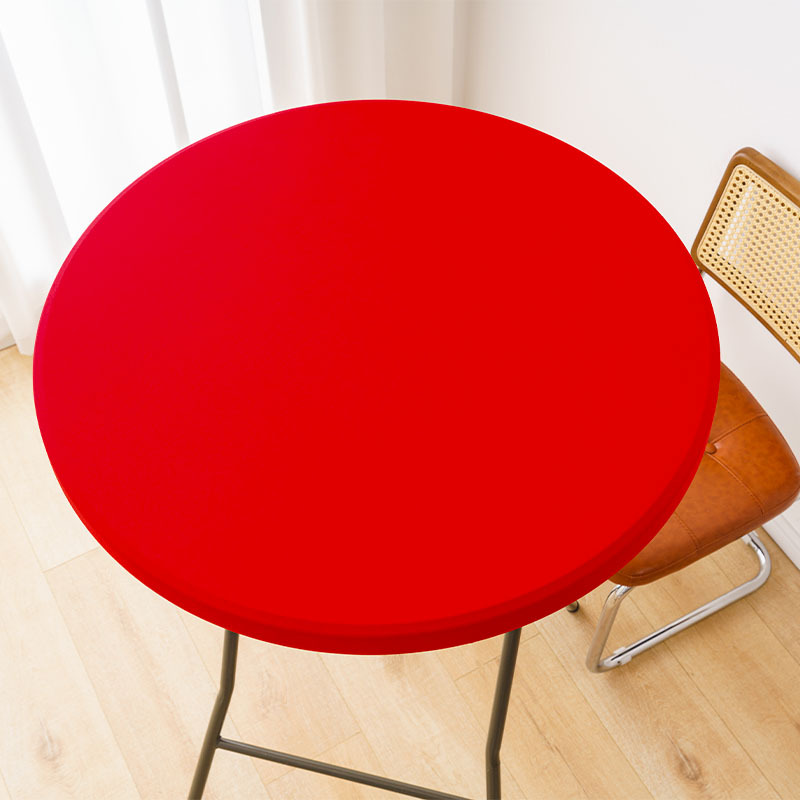 Round Table Cloth Cover, Elastic Fitted Flannel Backed Vinyl Tablecloths for 36"-44" Round Tables