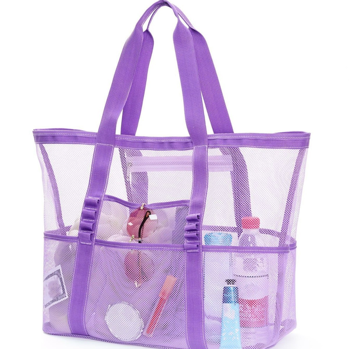 Mesh Beach Bag - Large Beach Tote Bag for Family Beach Bag for Toys & Vacation Essentials