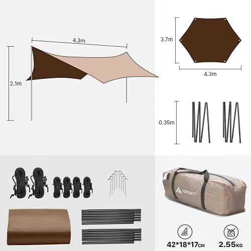 210T Portable Camping Outdoor Summer Shade Fly Rain Beach Tent Tarp Sun Shelter