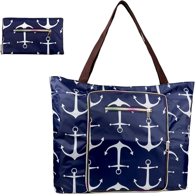 Large Foldable Tote Bag With Zipper Waterproof Sandproof Beach Bags Women Handbag Travel Shopping bag