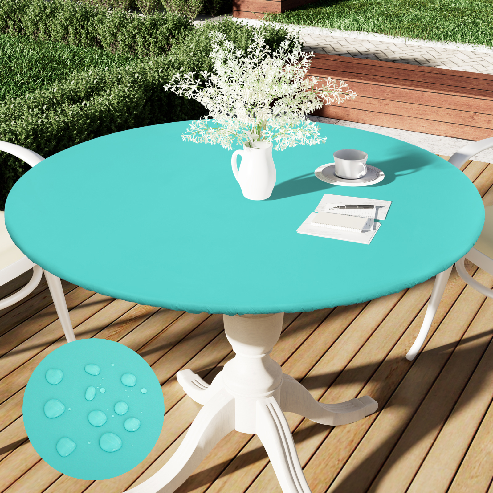 table cloth cover light blue