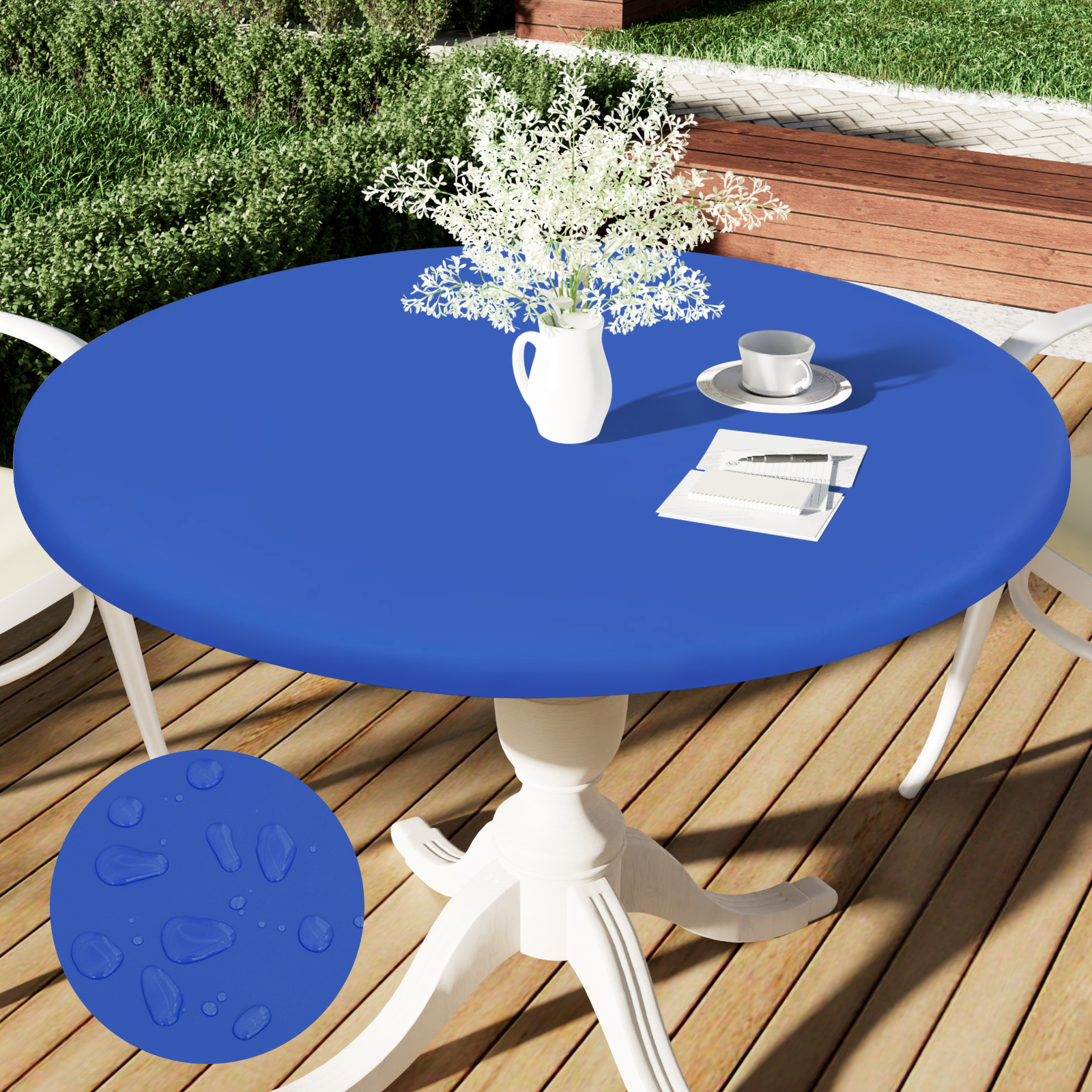 dark blue table cloth