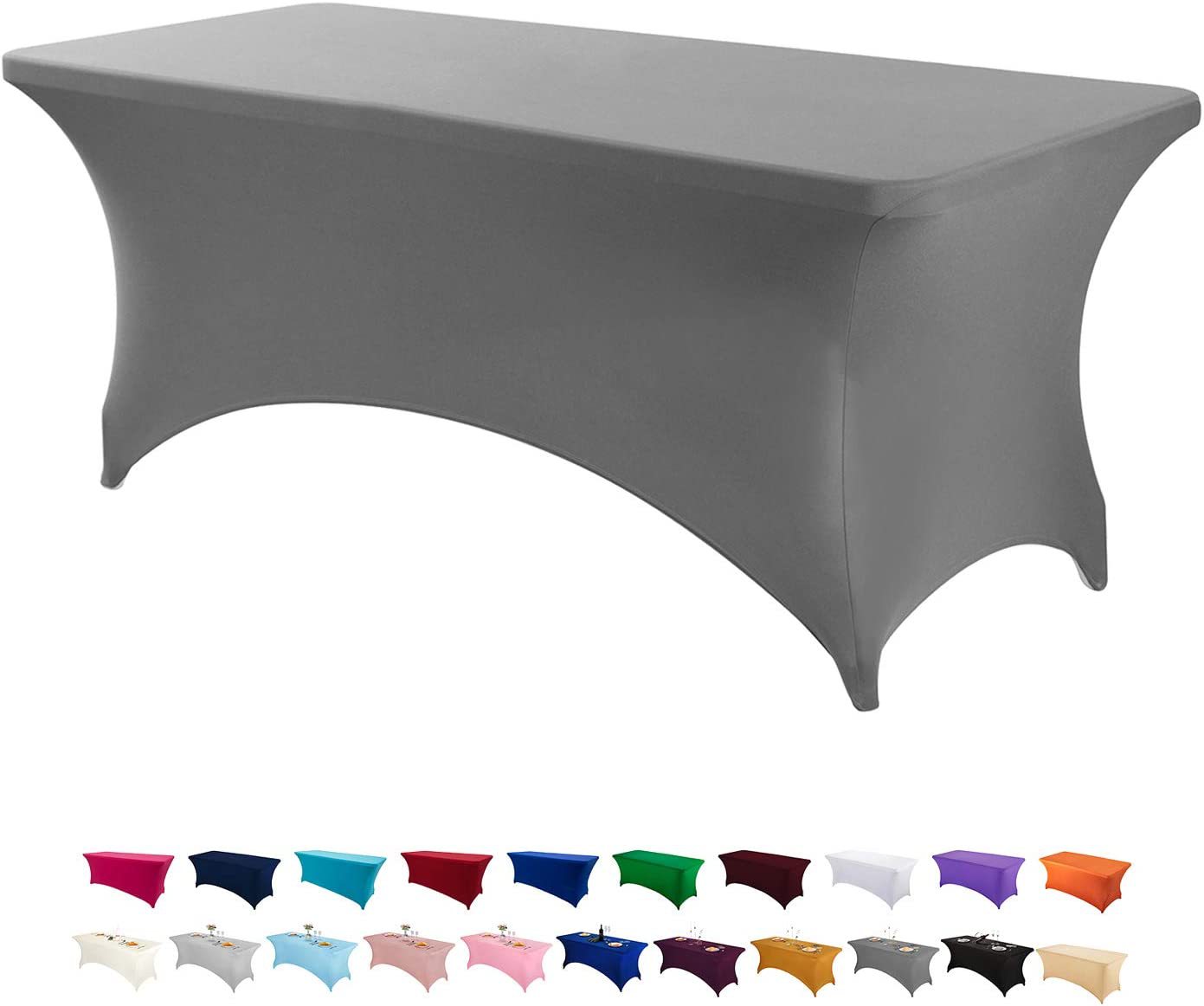 stretch table cloths for 6 ft tables Wrinkle Resistant Washable Fitted Table Cloths 