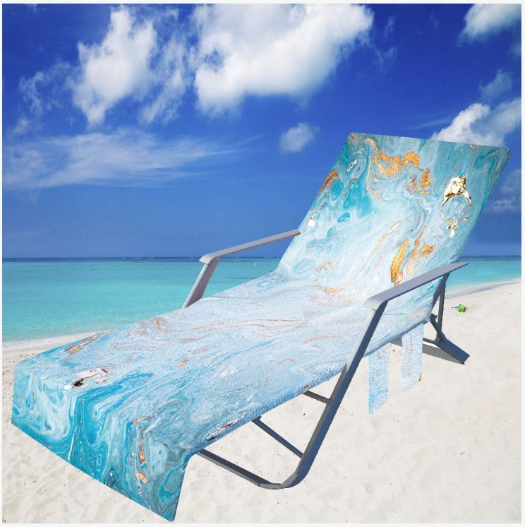 Lounge Chair Towel Cover Beach Chair Covers with 3 Pockets for Trips Beach Pool Garden Sunbathing Courtyard