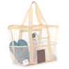 Mesh Beach Bag - Large Beach Tote Bag for Family Beach Bag for Toys & Vacation Essentials