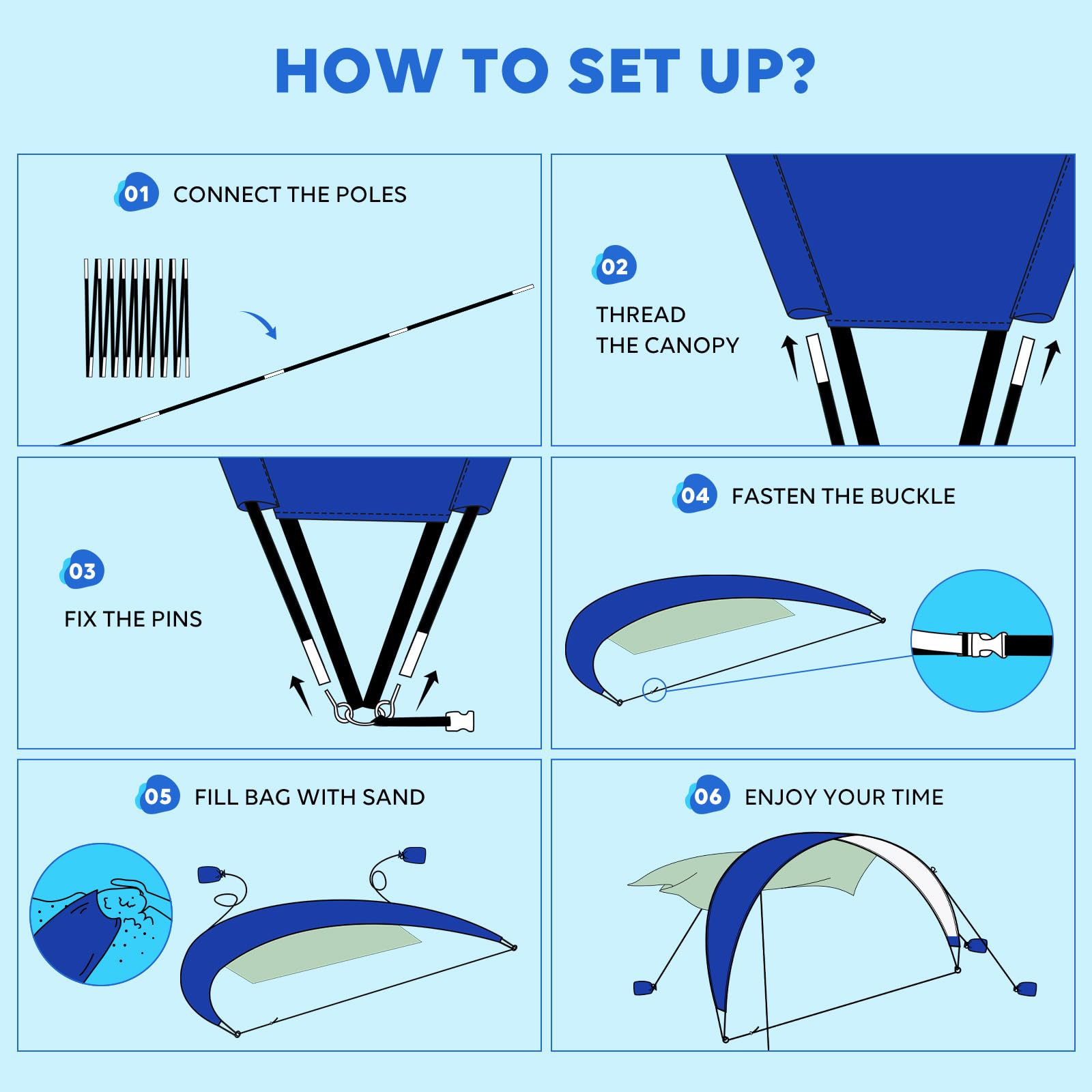 Beach Shelter: Sunshade and UV Protection for a Relaxing Vacation Beach Tent Canopy