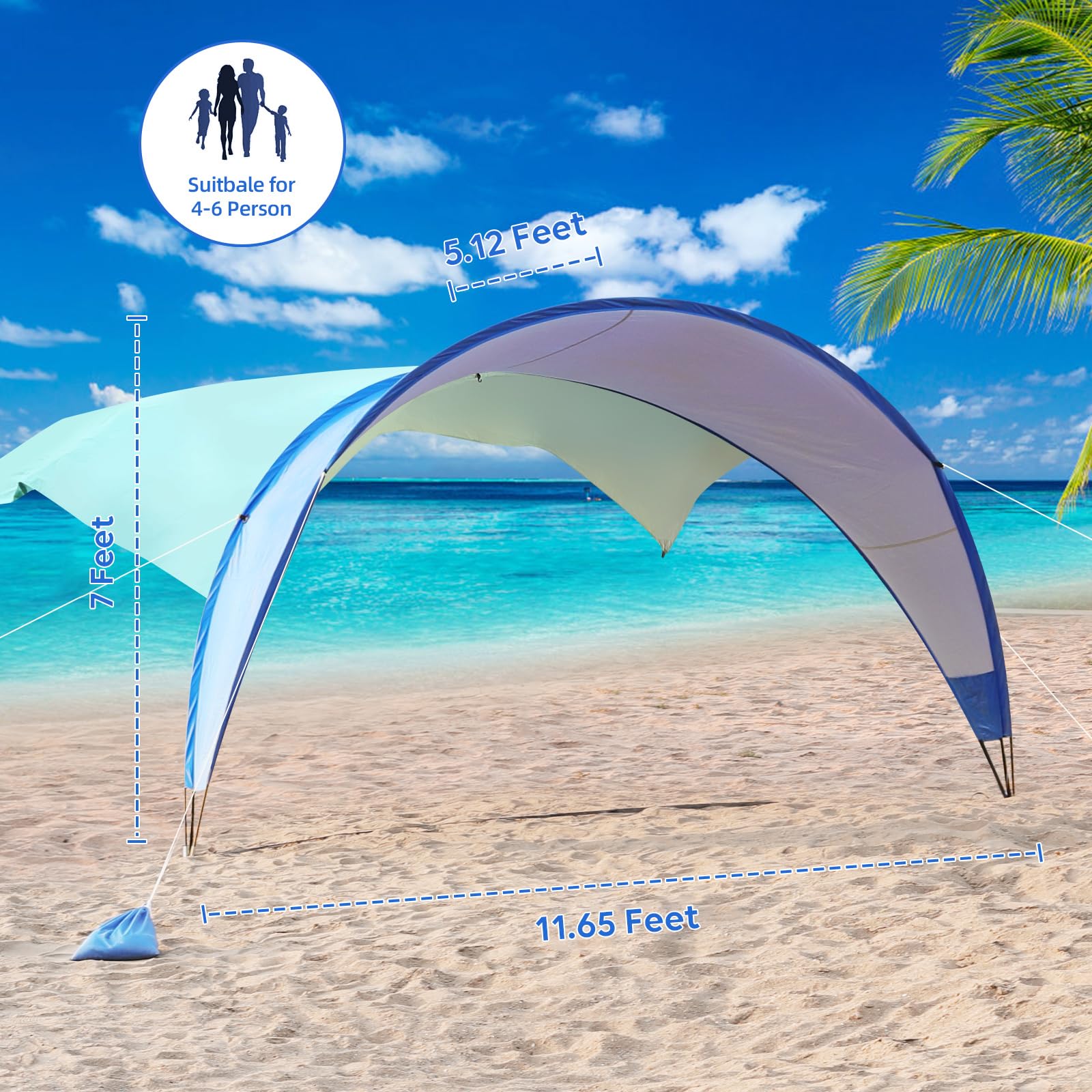 Beach Shelter: Sunshade and UV Protection for a Relaxing Vacation Beach Tent Canopy
