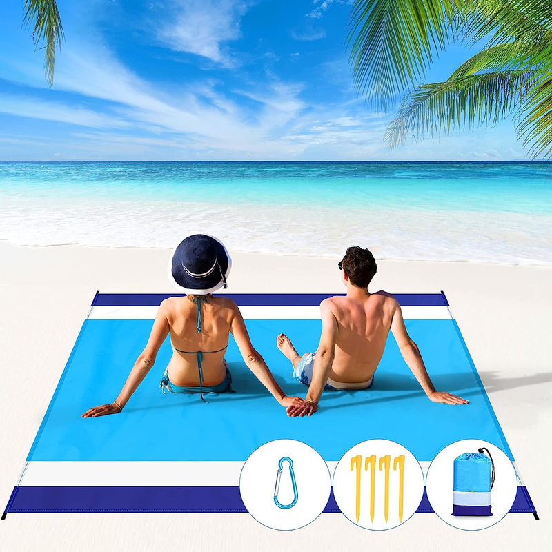 easy to take sandproof Beach Blanket Waterproof Sandproof Oversized 78''×81''