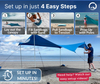 Wing Shade Beach Tent Sun Shelter - Large Portable 10x10 Pop Up Canopy