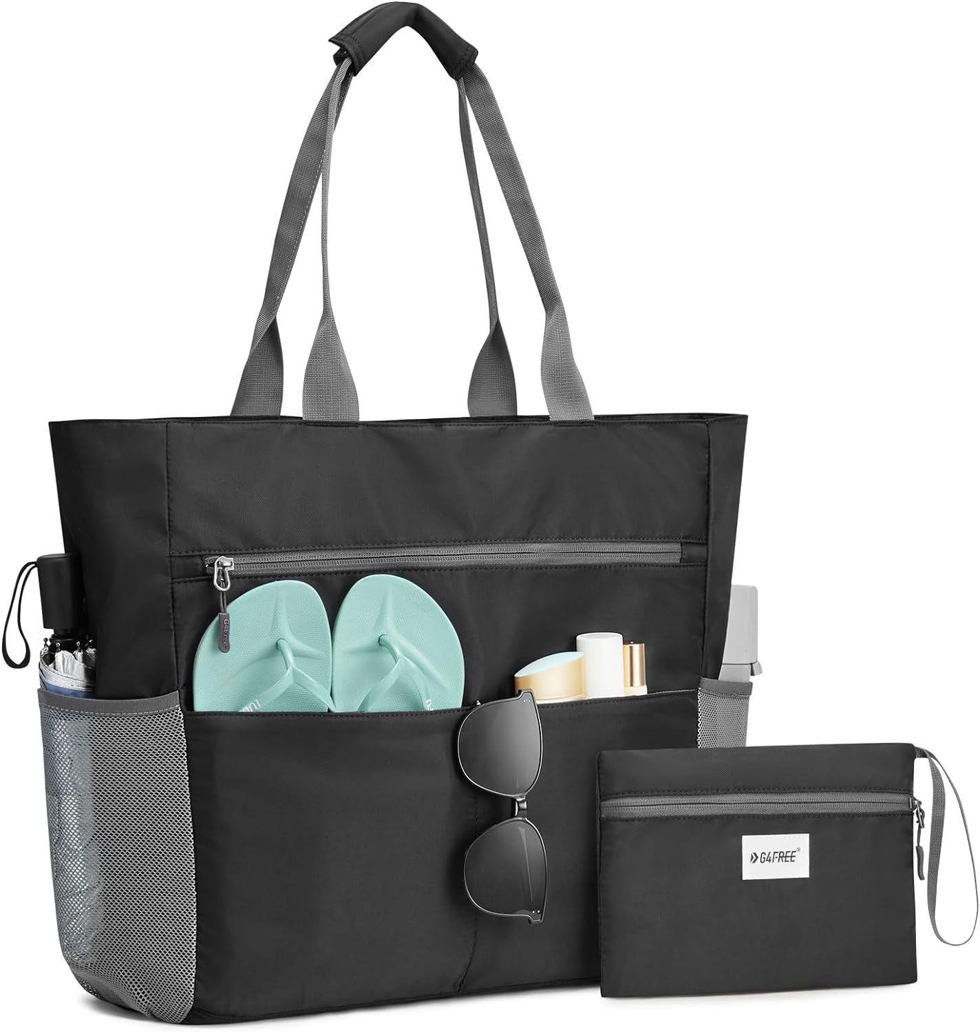 Beach Bag, Waterproof Sandproof Beach Tote Bag, Large Capacity Foldable Beach Bags for Women