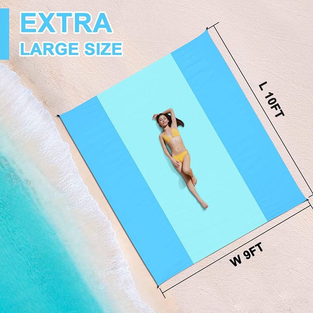 Oversized Eco Friendly Waterproof Folding Picnic Mat 200x210 Anti Sand Nylon Camping Beach Mat for Camping Accessories