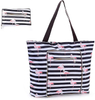 Large Foldable Tote Bag With Zipper Waterproof Sandproof Beach Bags Women Handbag Travel Shopping bag