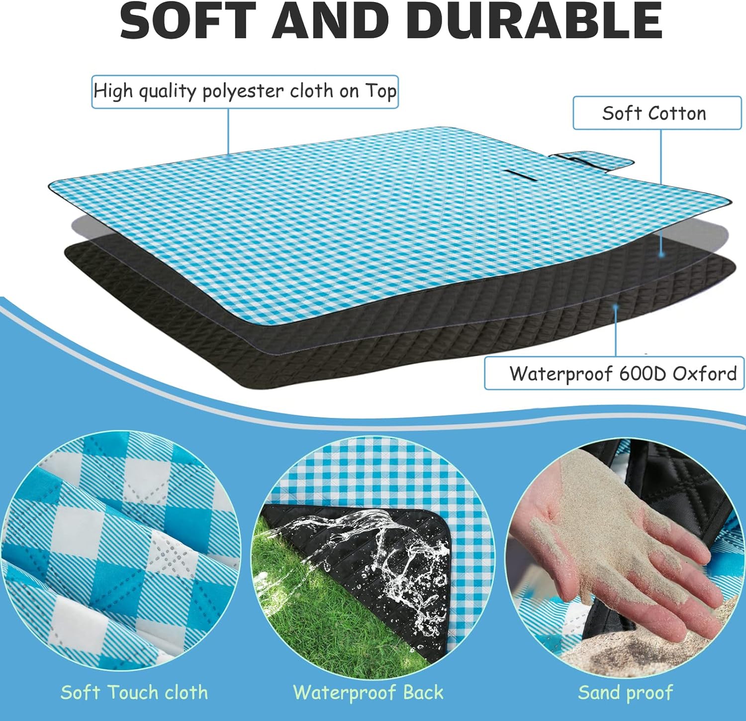 Easy to carry table Blanket Waterproof Sandproof Picnic Blanket Mat Sandfree Beach Picnic Mat 