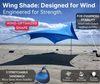 Wing Shade Beach Tent Sun Shelter - Large Portable 10x10 Pop Up Canopy