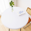 Round Table Cloth Cover, Elastic Fitted Flannel Backed Vinyl Tablecloths for 36"-44" Round Tables