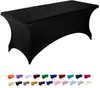 stretch table cloths for 6 ft tables Wrinkle Resistant Washable Fitted Table Cloths 