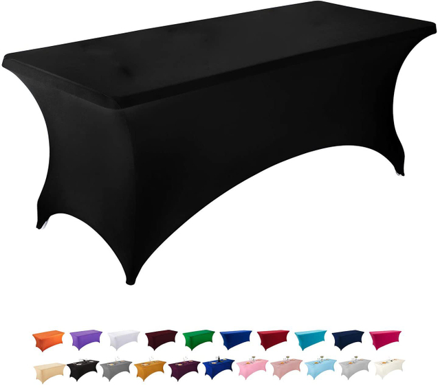 stretch table cloths for 6 ft tables Wrinkle Resistant Washable Fitted Table Cloths 