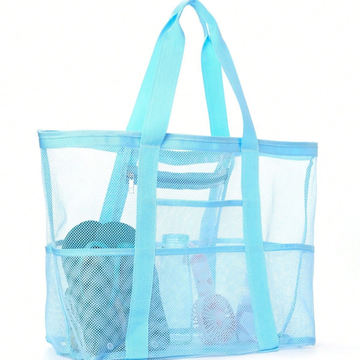 Mesh Beach Bag - Large Beach Tote Bag for Family Beach Bag for Toys & Vacation Essentials