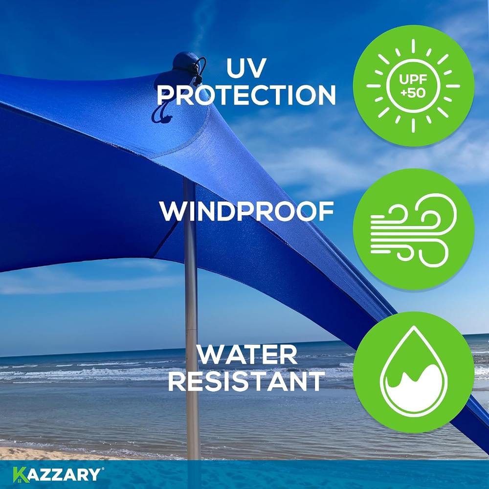 Portable Lightweight Outdoor Family Sunshade Beach Tent Sun Shelter UPF50+ Windproof Pop Up Canopy Shade Beach Tent