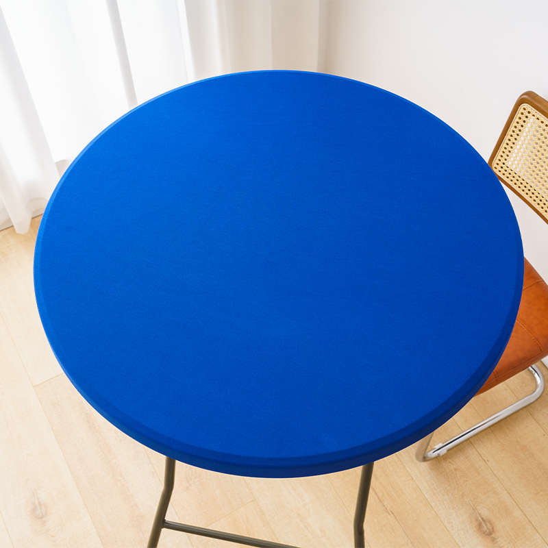 Round Table Cloth Cover, Elastic Fitted Flannel Backed Vinyl Tablecloths for 36"-44" Round Tables