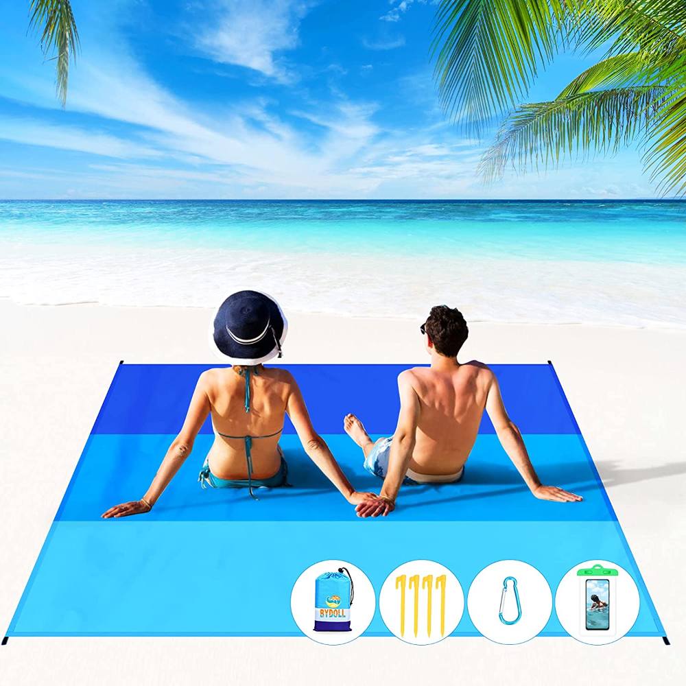 Outdoor Portable Sand Free Foldable Waterproof Camping Beach Mat Custom Logo Durable Sand Proof Beach Blanket