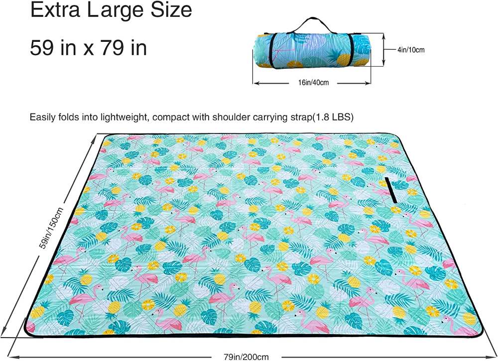 Portable Sand Free Reversive Use Picnic Blanket Waterproof Beach Mat Camping Custom Durable Sand Proof picnic Blanket