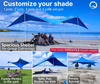 Wing Shade Beach Tent Sun Shelter - Large Portable 10x10 Pop Up Canopy