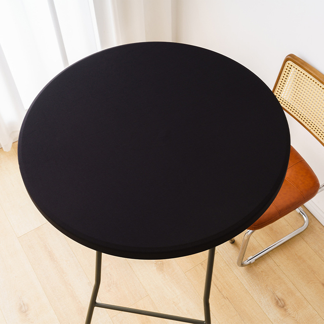 Round Table Cloth Cover, Elastic Fitted Flannel Backed Vinyl Tablecloths for 36"-44" Round Tables