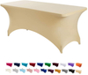 stretch table cloths for 6 ft tables Wrinkle Resistant Washable Fitted Table Cloths 