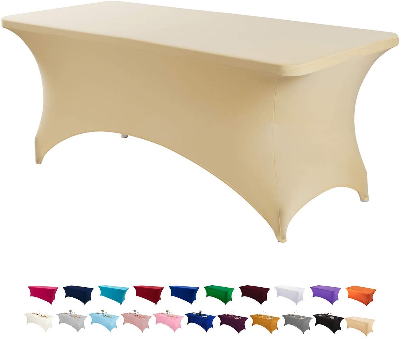 stretch table cloths for 6 ft tables Wrinkle Resistant Washable Fitted Table Cloths 
