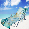 Lounge Chair Towel Cover Beach Chair Covers with 3 Pockets for Trips Beach Pool Garden Sunbathing Courtyard