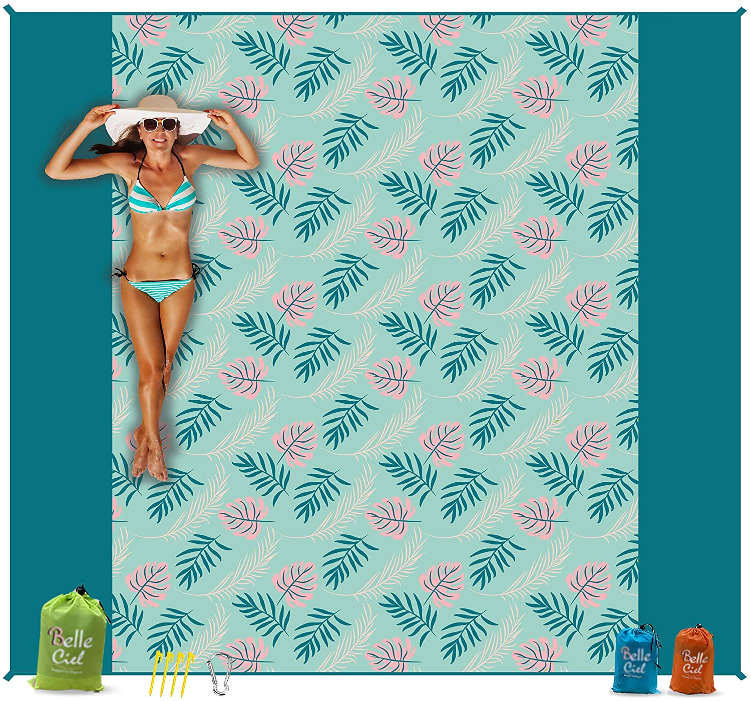 Custom Print Sand Free Beach Blanket Waterproof Beach Mat Portable Camping Mat