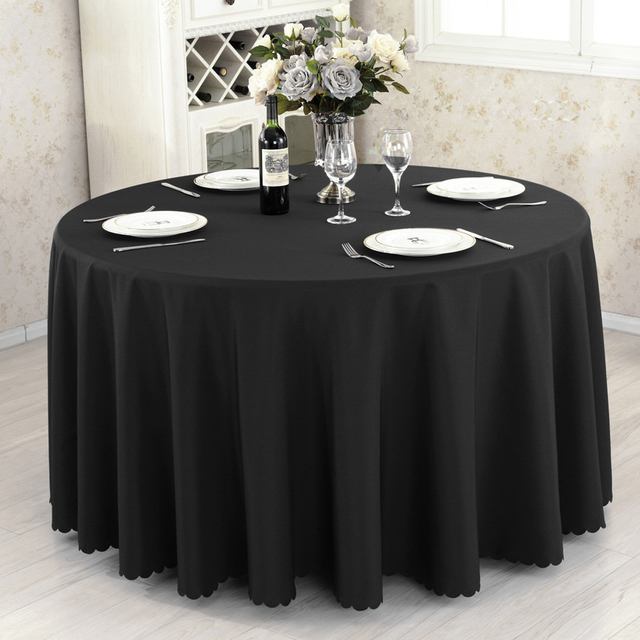  Black Round Plastic Tablecloth Disposable 84-Inch Disposable Round Tablecloths By Exquisite