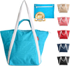 Beach Bags Waterproof Sandproof, Packable Beach Bag, Waterproof Beach bag, Beach Bag with Zipper, Beach Tote Bag