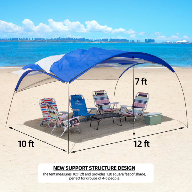 wholesale Sun Beach Shade Awning with Strong Wind Resistance, No Wind Stability Beach tent 