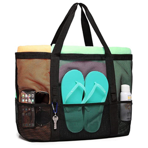 Mesh Beach Bag - Large Beach Tote Bag for Family Beach Bag for Toys & Vacation Essentials