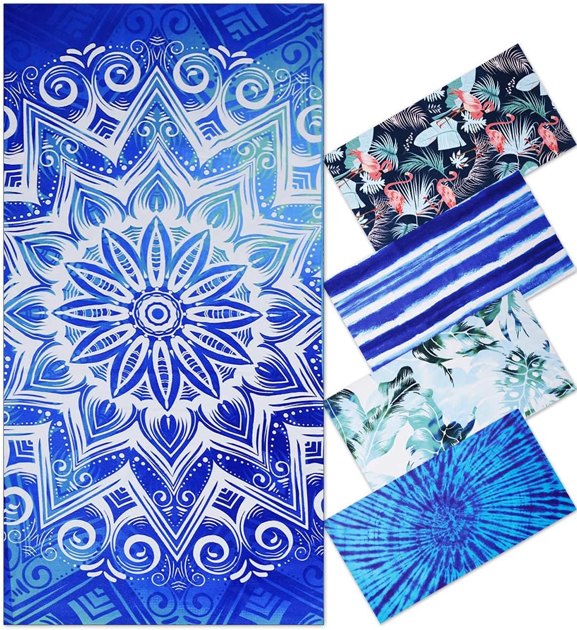  Oversized Thin Beach Towel Set, XL Extra Large Big Soft Clearance Pool Swim Travel Towels Blanket for Women 
