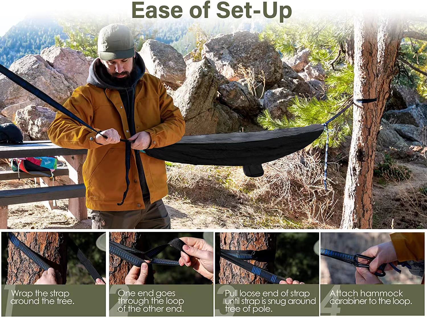 Factory Wholesale Custom Double & Single Travel Camping Hammock Lightweight Portable Outdoor Hammocks