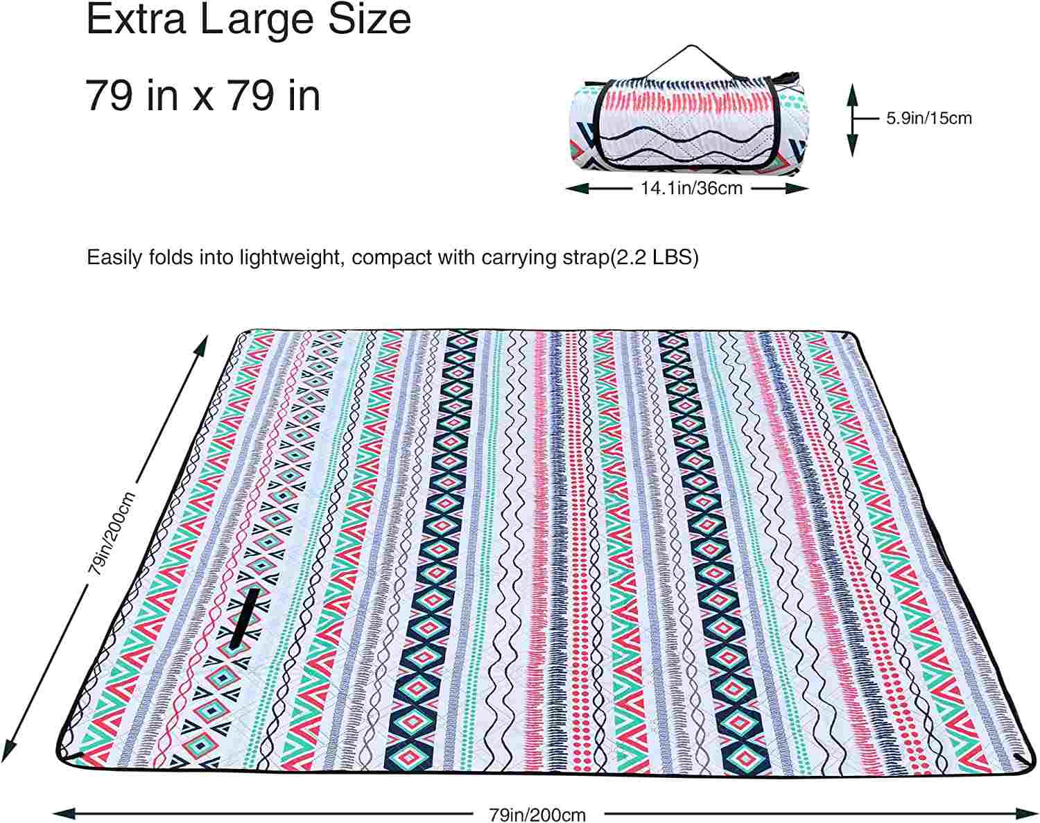 Extra Thick Picnic mat ewly designed outdoor camping picnic blanket carpet waterproof 100% polyester polar wool blanket