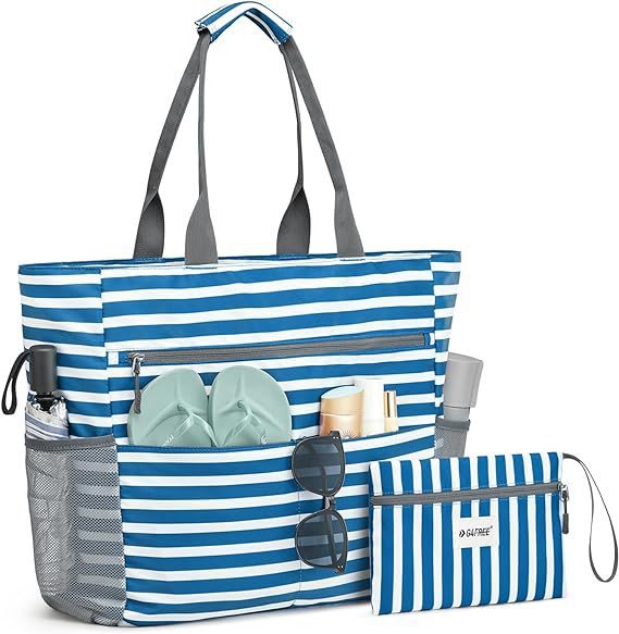 Beach Bag, Waterproof Sandproof Beach Tote Bag, Large Capacity Foldable Beach Bags for Women