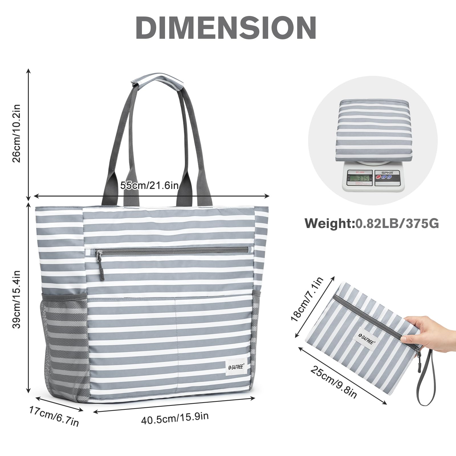 beach bag size