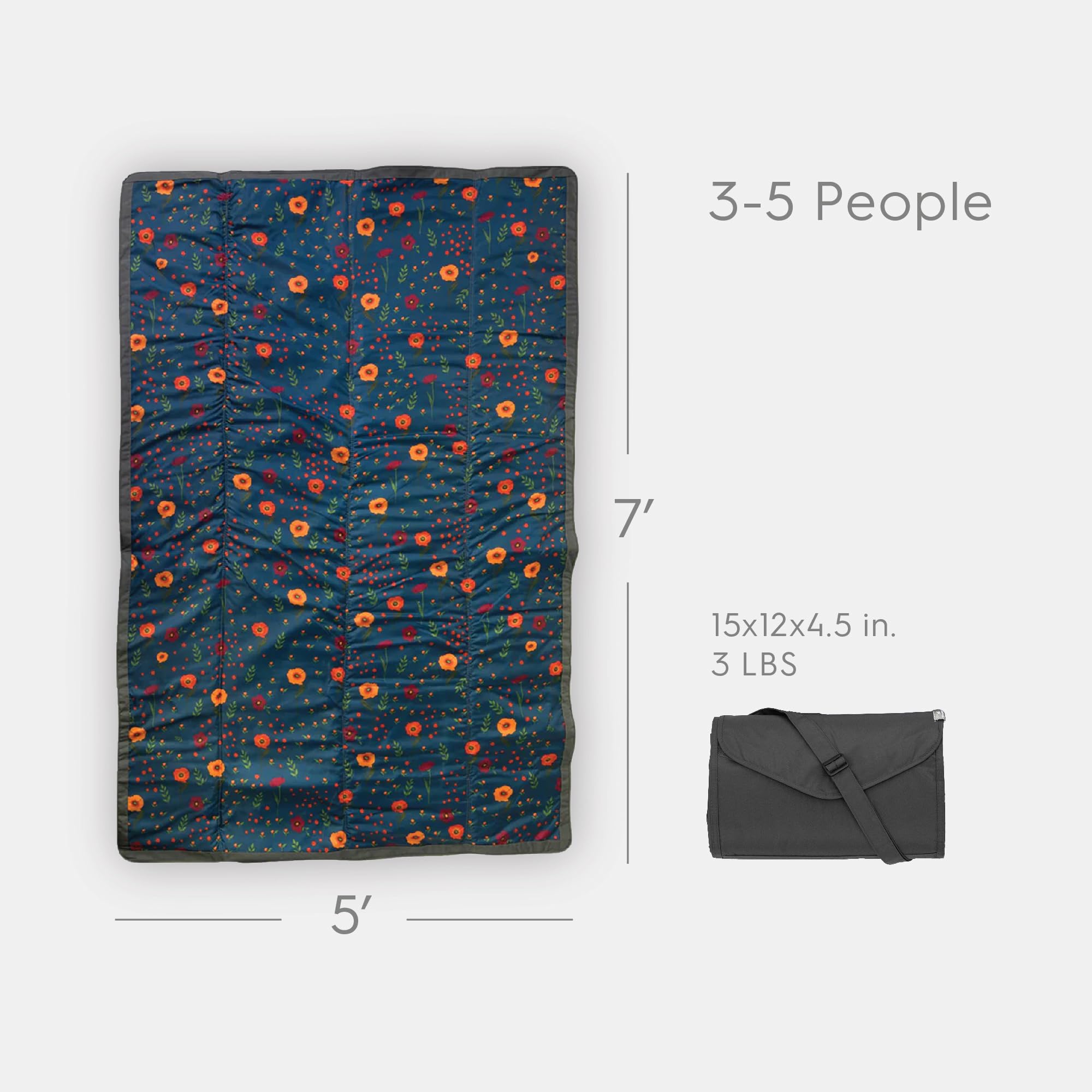 Large picnic blanket size demonstration highlighting expansive coverage