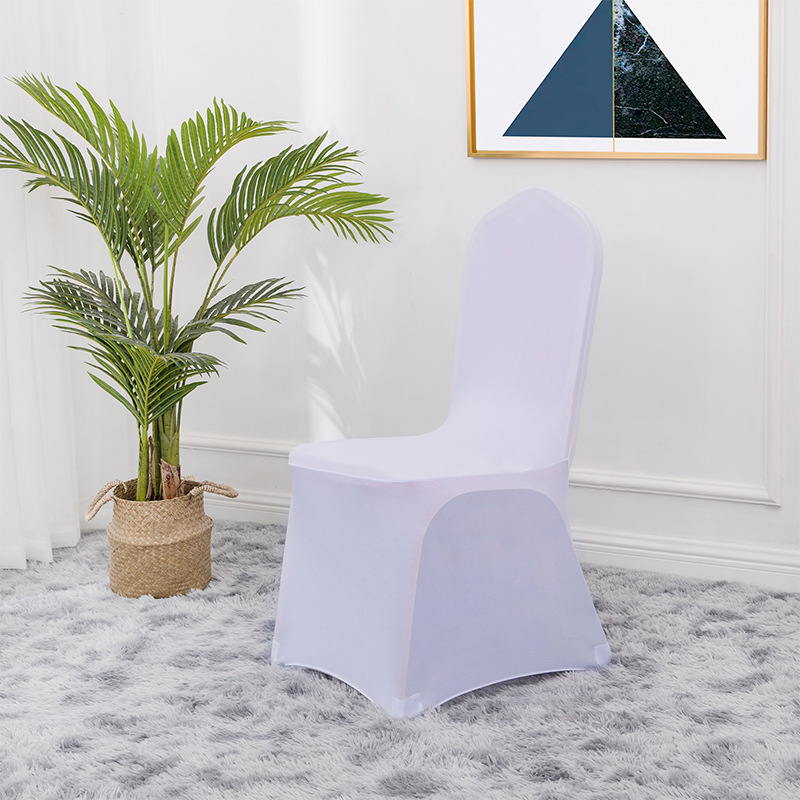 100 pcs white polyester spandex chair covers transforming a formal event banquet hall