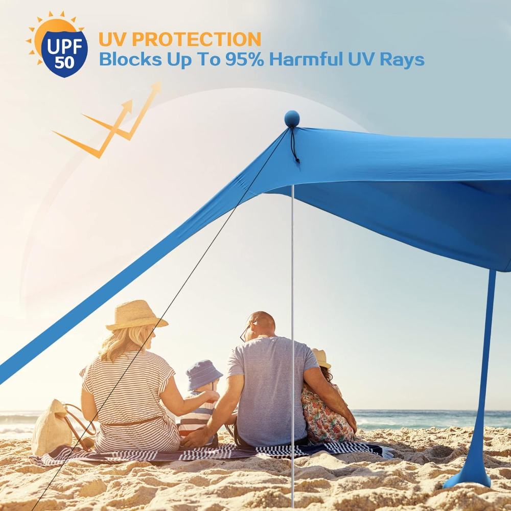 Dynamic adjustable pole positioning for continuous sun protection
