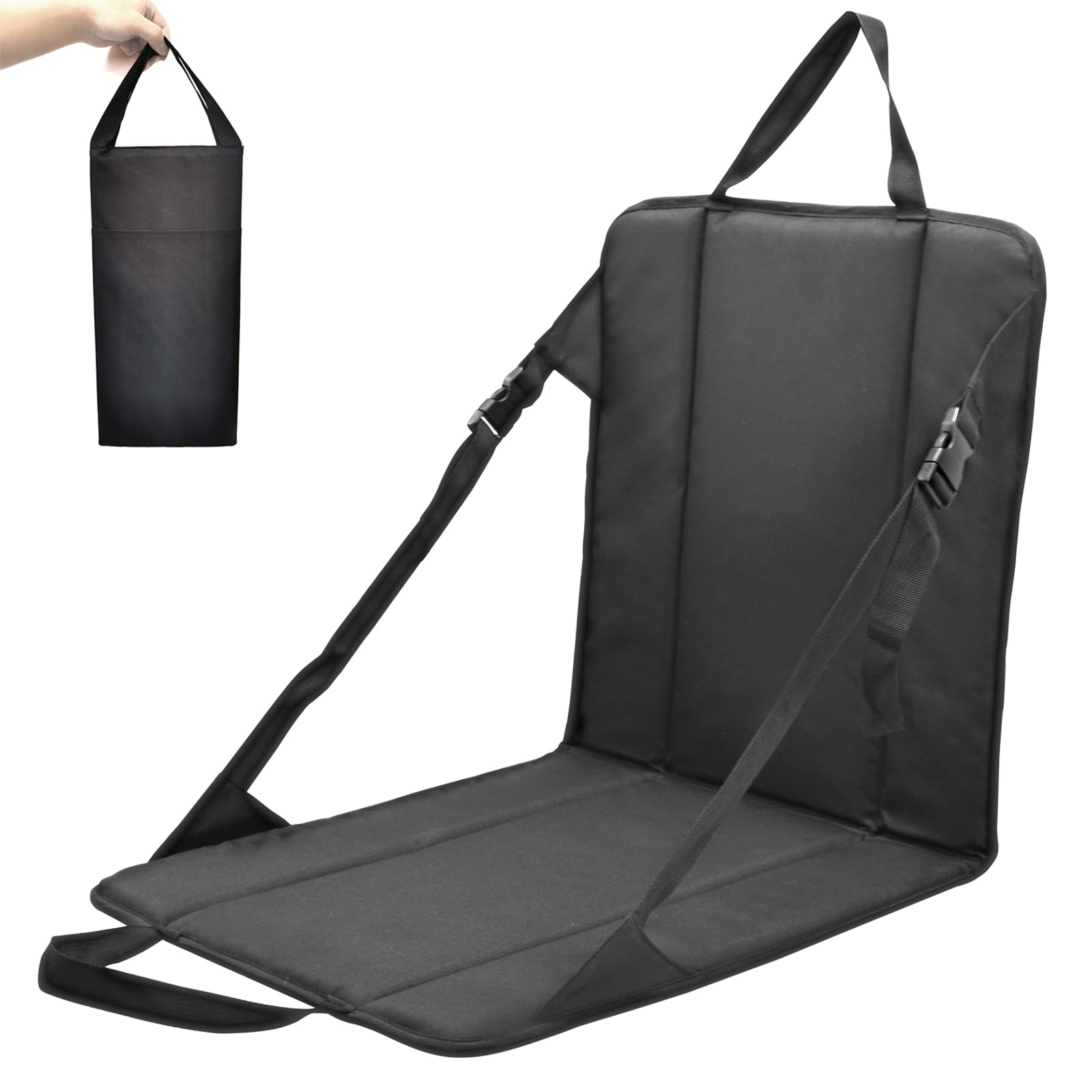 FanLin outdoor folding beach chair seat cushion showing 600D polyester texture and durability
